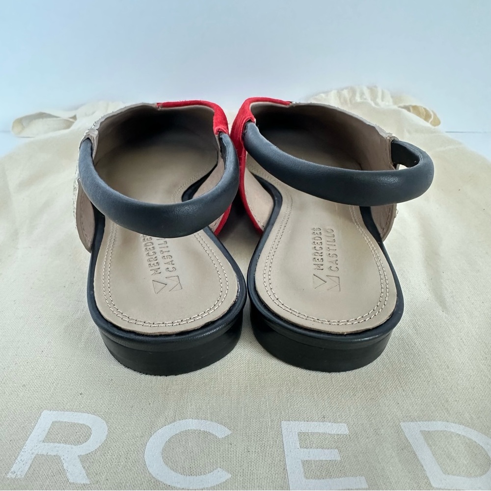 Mercedes Castillo Evetta Slingback Flats in Red + Snake Print | 8M EUR 38 | NWOT - Picture 4 of 13